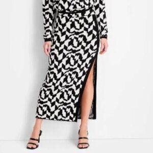 Future Collective XXS highrise slit Knit wrap midi/Maxi Skirt